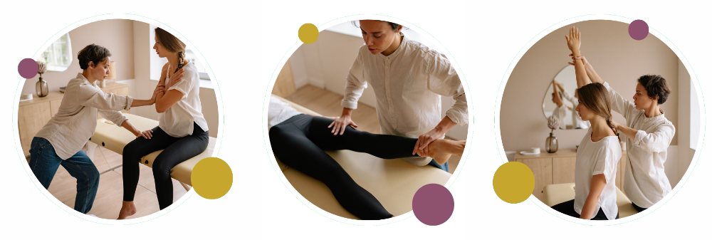 Différentes étapes du test musculaire  en séance de kinésiologie, outils de biofeedback à Romagnat 63.